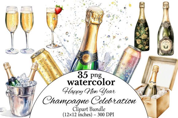 Download Happy New Year Champagne Celebration Cli - New year Collection