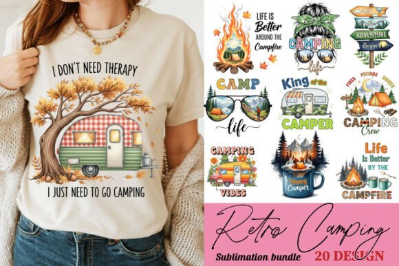 Download Retro Camping Sublimation Bundle - Camping Collection