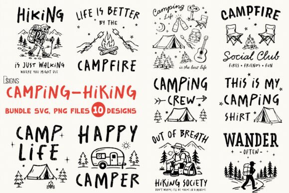 Download Camping SVG Hiking Adventure PNG Bundle - Camping Collection