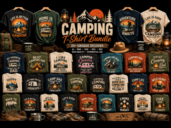 Download Retro Camping SVG Bundle Outdoor Design - Camping Collection